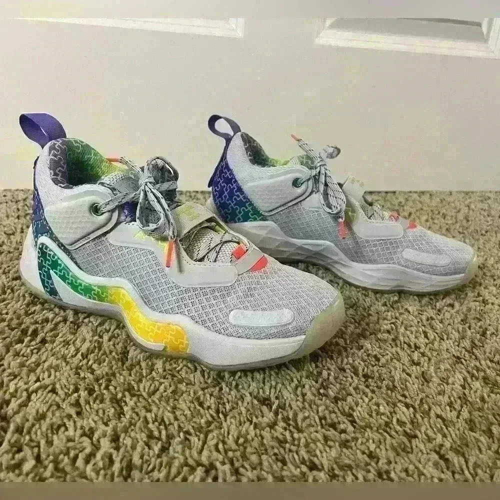 Adidas D.O.N. Issue 3 Autism Speaks Grey Purple Basketball Shoes GY2843